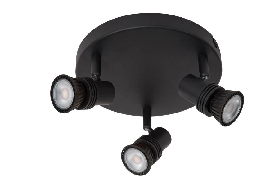 Lucide KIANTI - Spot plafond - Ø 21 cm - 3xGU10 - Noir - éteint